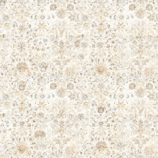 PREORDER ITEM - EXPECTED NOVEMBER 2025:  Folklore by Morris Creative Group Floral Tan    31645E Cotton Woven Fabric