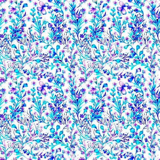 Fantasia by Dan Morris Floral Vine White 30968Z Cotton Woven Fabric