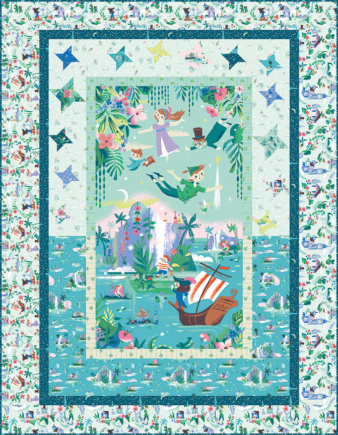 PREORDER ITEM - EXPECTED MARCH 2025: Forever Neverland by Jill Howarth Forever Neverland Panel Quilt Kit USA SHIPPING INCLUDED IN PRICE  KT15900 Kit