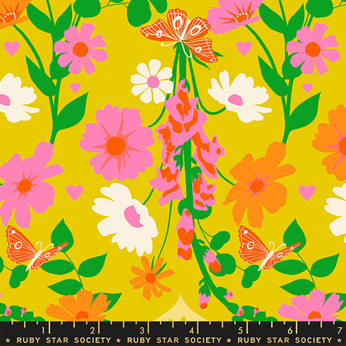 PREORDER ITEM - EXPECTED SEPTEMBER 2025: Best Day Ever by Melody Miller of Ruby Star Society Foxgloves Golden Hour    RS0106.11 Cotton Woven Fabric