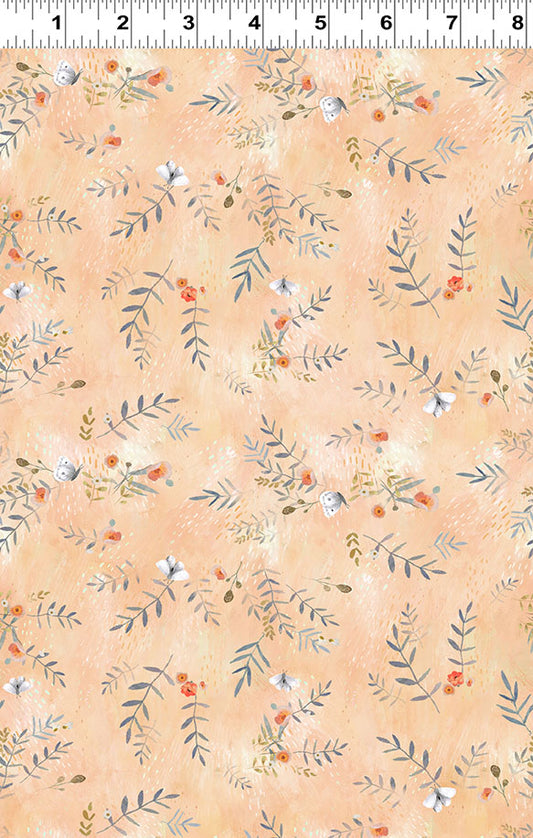 Serenity Digital by Kendra Bunney Fronds Orange Y4316-36 Cotton Woven Fabric