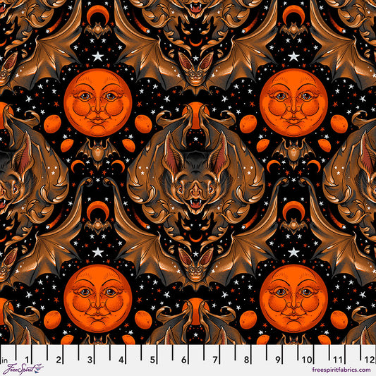 Costumes & Cobwebs by Club Hauer Full Moon Flight Black PWRH120.BLACK Cotton Woven Fabric