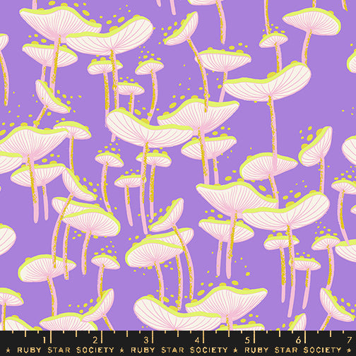Glow Garden by Sarah Watts of Ruby Star Society Fungi Amethyst    RS2115.13N Cotton Woven Fabric