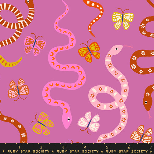 PREORDER ITEM - EXPECTED MARCH 2025: ooh Lucky Lucky by Alexia Marcelle Abegg of Ruby Star Society Garden Snake Heliotrope    RS4114.14 Cotton Woven Fabric