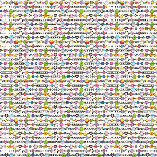 PREORDER ITEM-EXPECTED APRIL 2026: Squishmallows Joyful Bracelets White SQ1027-11 Cotton Woven