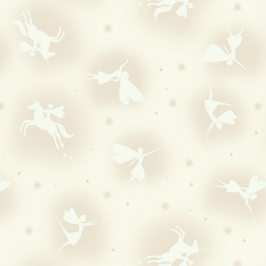 New Arrival: Glow Fairies (Glow in the Dark) Glow Fairies on Cream    A870.1 Cotton Woven Fabric