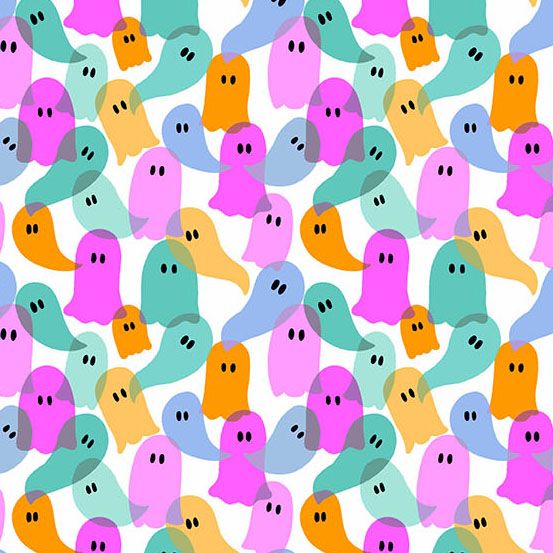 PREORDER ITEM-EXPECTED MARCH 2026: Ghostly Garden by K P Creates Ghost Party Multi A-10202-E Cotton Woven Fabric