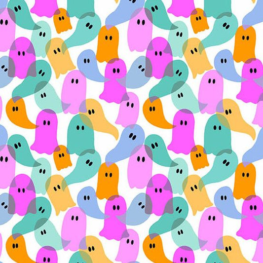 PREORDER ITEM-EXPECTED MARCH 2026: Ghostly Garden by K P Creates Ghost Party Multi A-10202-E Cotton Woven Fabric