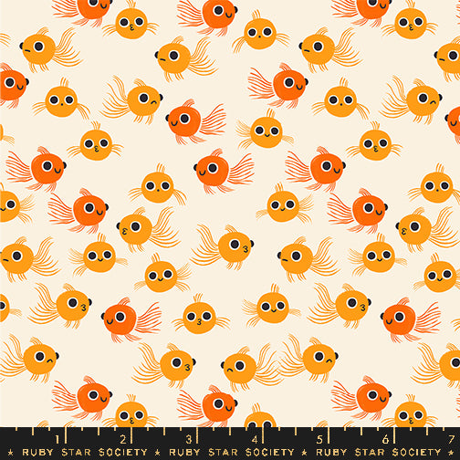 PREORDER ITEM - EXPECTED FEBRUARY 2025: Animal Animal by Ruby Star Society Goldfish Orange    RS5165.11 Cotton Woven Fabric