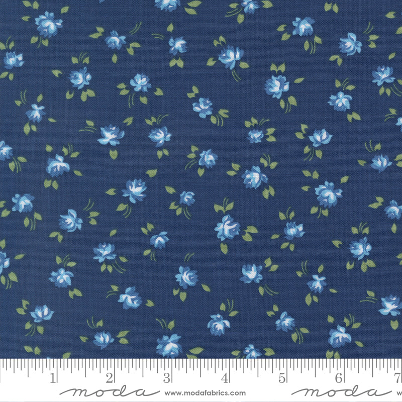 PREORDER ITEM - EXPECTED DECEMBER 2025: Blueprint by Camille Roskelle Grace Small Floral Navy    55331.16 Cotton Woven Fabric