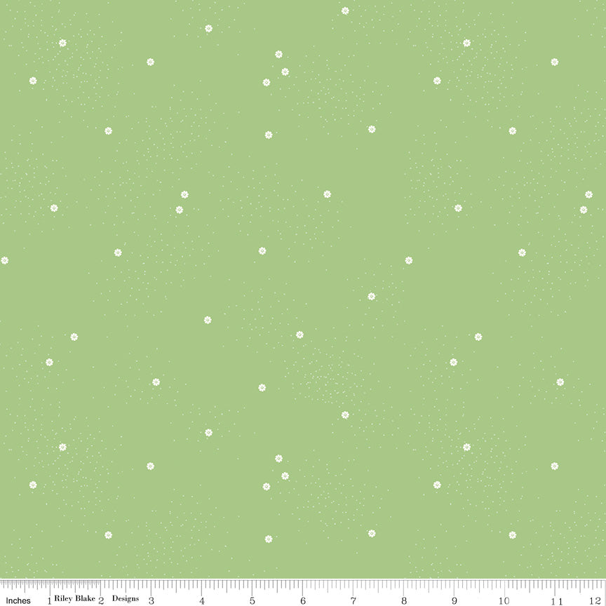 Dainty Daisy by Beverly McCullough Grass    C665-GRASS Cotton Woven Fabric