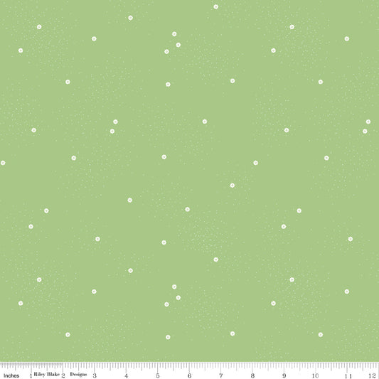 Dainty Daisy by Beverly McCullough Grass C665-GRASS Cotton Woven Fabric