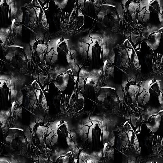 Wicked Grim Reaper In The Woods    CD2762-REAPER Cotton Woven Fabric