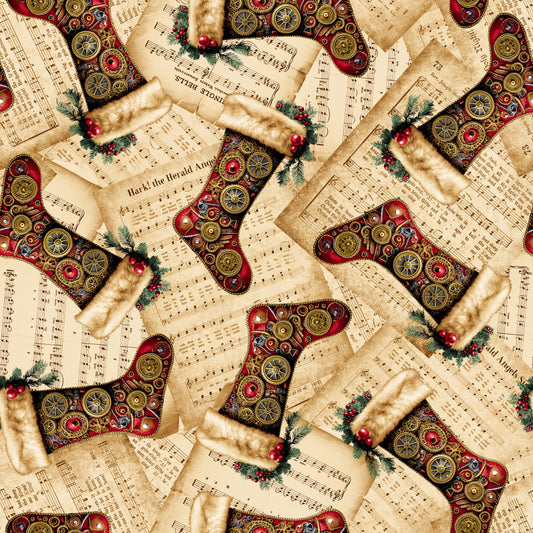 Preorder July 2026: Gears and Garland Steampunk Christmas Sheet Music With Stockings 4818-41 by Urban Essence Designs