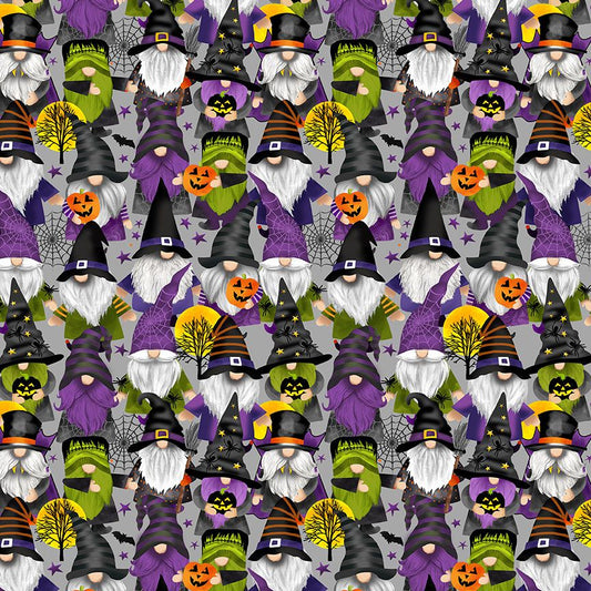 New Arrival: I Boo What I Want Halloween Gnomes by Gail Cadden    GAIL-CD2874-GREY Cotton Woven Fabric