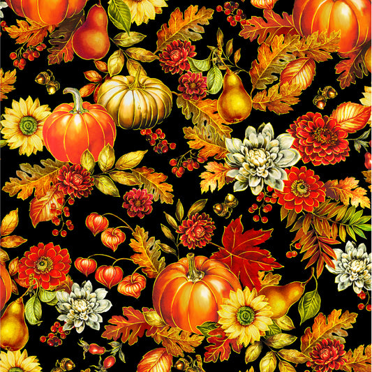 Golden Harvest Harvest Black 597021 Cotton Woven Fabric