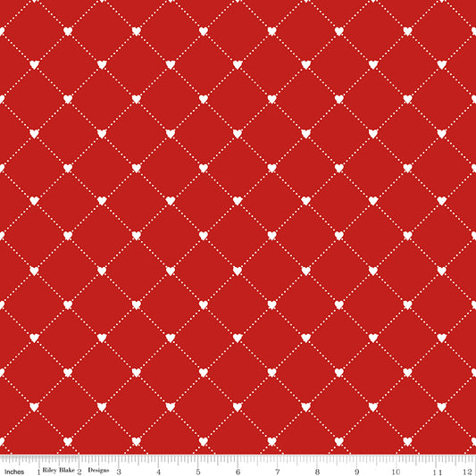 Take Heart by J. Wecker Frisch Heart Cross Red C15390-RED Cotton Woven Fabric
