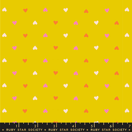 PREORDER ITEM - EXPECTED SEPTEMBER 2025: Best Day Ever by Melody Miller of Ruby Star Society Hearts Golden Hour    RS0091.17 Cotton Woven Fabric