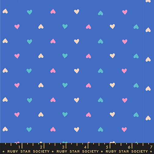 PREORDER ITEM - EXPECTED SEPTEMBER 2025: Best Day Ever by Melody Miller of Ruby Star Society Hearts Lapis    RS0091.16 Cotton Woven Fabric