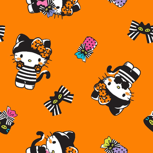 PREORDER ITEM - EXPECTED JUNE 2024: Licensed Seasonal  Hello Kitty Halloween Bows    79309-A62078 Cotton Woven Fabric