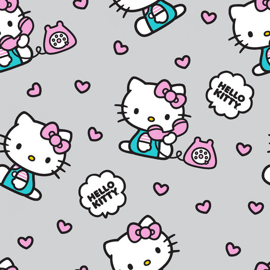 Licensed Hello Kitty Telephone Hearts    80308-A620715 Cotton Woven Fabric