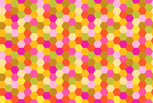 Piecework by Anna Maria Textiles Hexagons Citrus AMT111-52C Cotton Woven Fabric