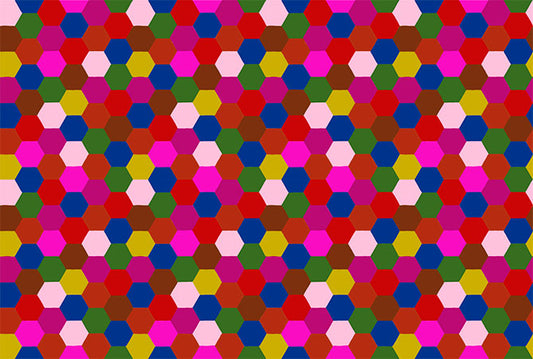 Piecework by Anna Maria Textiles Hexagons Eccentric AMT111-28L Cotton Woven Fabric