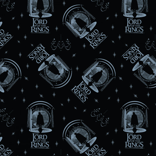 Licensed Lord of The Rings 3 Hobbit Black 23220403-01 Cotton Woven Fabric
