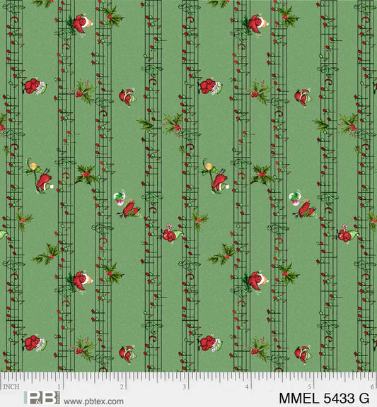 PREORDER ITEM- EXPECTED JUNE 2024: Merry Melody by Lesa Marino Holiday Sheet Music    MMEL5433G Cotton Woven Fabric