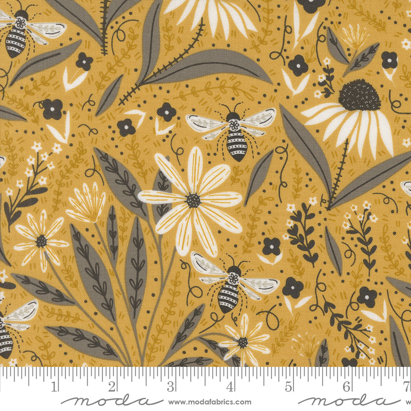 PREORDER ITEM - EXPECTED MARCH 2025: Bee Garden by Gingiber Honey    48410.15 Cotton Woven Fabric