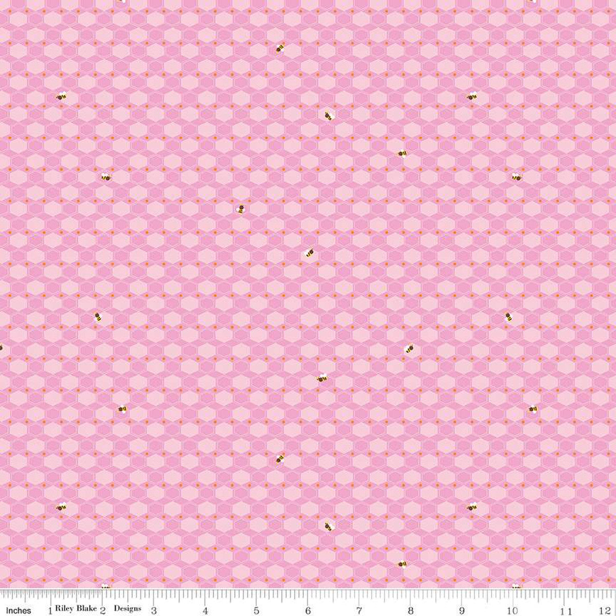 100 Aker Woods by Jill Howarth Honey Hex Pink    C15175-PINK Cotton Woven Fabric