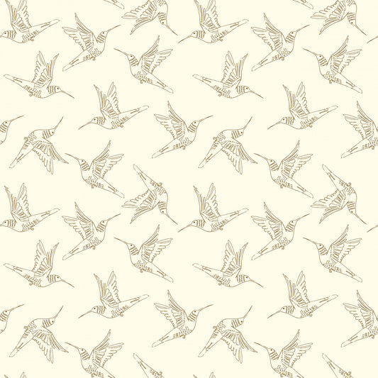 Serenity Blooms by Ginger Deverell Humingbird Dance Cream    SR24504 Cotton Woven Fabric