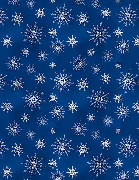 Preorder June 2026: Let It Snow-Man Snowflakes All Over Dark Blue 27758-414 by Danielle Leone