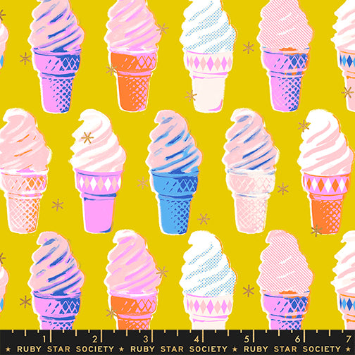 PREORDER ITEM - EXPECTED SEPTEMBER 2025: Best Day Ever by Melody Miller of Ruby Star Society Ice Cream Golden Hour    RS0105.13M Cotton Woven Fabric