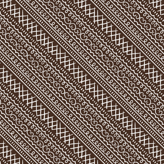 PREORDER ITEM: Baking Up Joy by Danielle Leone Icing Stripe Chocolate    27710-212 Cotton Woven Fabric
