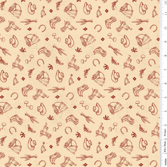 John Wayne American West by John Wayne Collection Icons Cream C16625-CREAM Cotton Woven Fabric