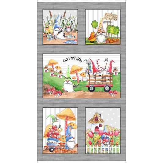 Gnomesville by Desiree's Designs 24" Panel  27661K Cotton Woven Panel