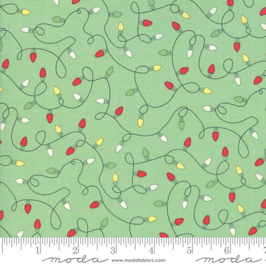 Deer Christmas by Urban Chiks Spearmint Light Bulbs 31165-13 Cotton Woven Fabric