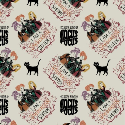 Licensed Hocus Pocus Sanderson Sisters Cream 85480102-1 Cotton Woven Fabric