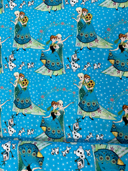 Licensed Frozen Sisters and Olaf Scenic 124655-15082 Cotton Woven Fabric