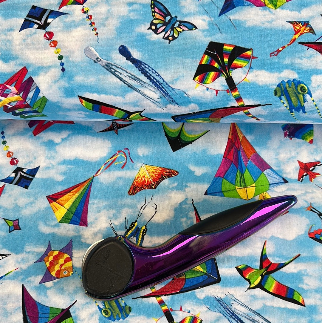 In Motion Kites Blue    666E-BLUE Cotton Woven Fabric