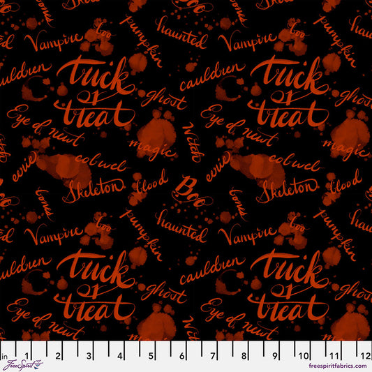 PREORDER ITEM - EXPECTED MAY 2025: Costumes & Cobwebs by Club Hauer Ink Blot Black    PWRH124.BLACK Cotton Woven Fabric