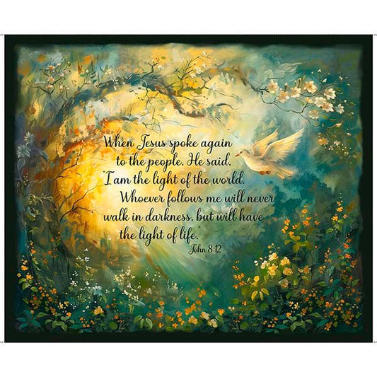 Preorder November 2025: Our Light of the World Dove Light 36" Panel 31245X by Quilting Treasures