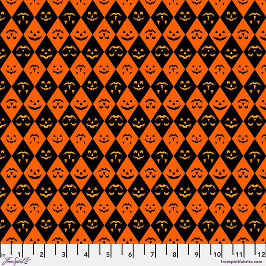 PREORDER ITEM - EXPECTED MAY 2025: Costumes & Cobwebs by Club Hauer Jack of Diamonds Orange    PWRH116.ORANGE Cotton Woven Fabric