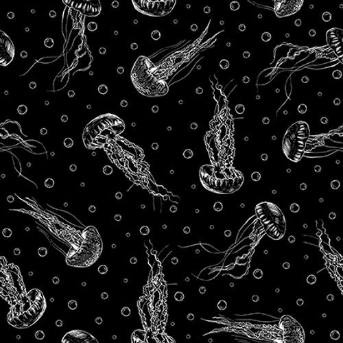 Let’s Glow Crazy Glow Jelly Fish 3959G-99 Cotton Woven Fabric