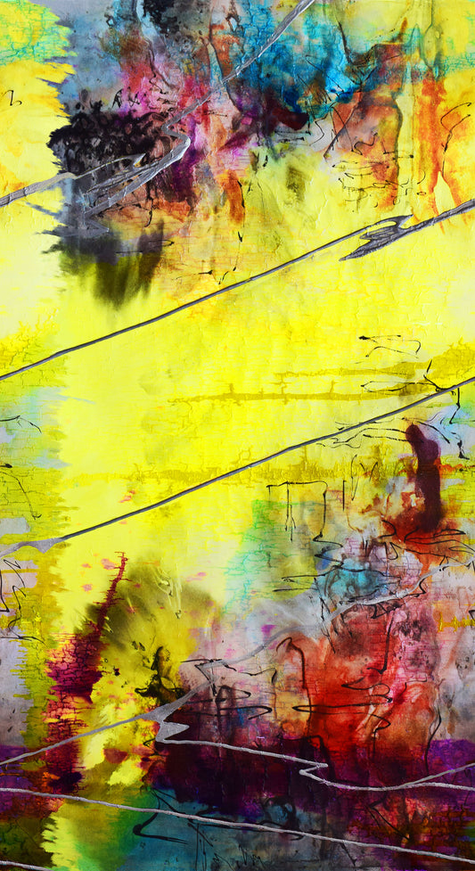 Kintsugi by Stephanie Brandenburg of Frond Design Studios Journey Lemon 40153-53 Cotton Woven Fabric