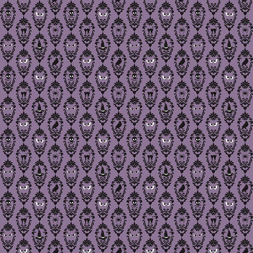 Preorder Apr 2027: Cobweb Cottage Damask Purple Glow in the Dark GC19083-PURPLE