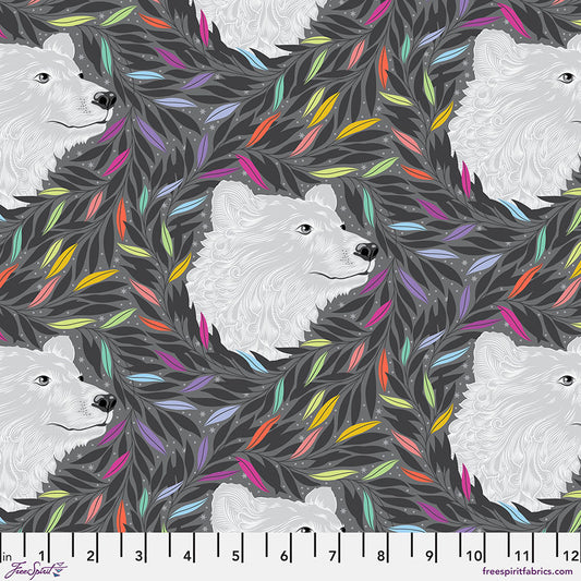 PREORDER ITEM - EXPECTED OCTOBER 2025: Tula Pink Graywork Just Bearly Carbon    PWTP261.CARBON Cotton Woven Fabric