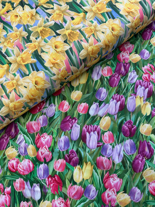 New Arrival: Just Hatched by Dana Gelsinger Tulip Field    CD3251-TULIP Cotton Woven Fabric