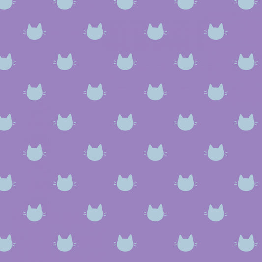 Litter-ary Cats by Planey Cat Kitty Dots Purple 21170105-05 Cotton Woven Fabric